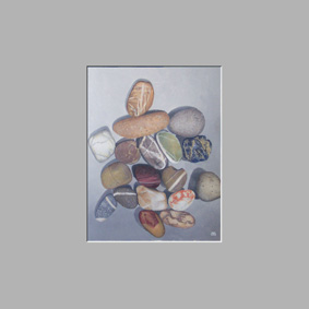 Isarsteine III, 2003, Acryl auf Papier
